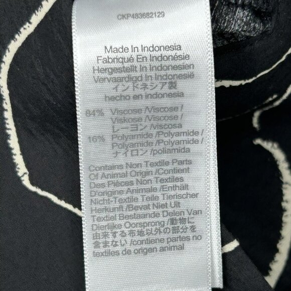 Madewell Blouse Womens M Lusterweave Black Abstract Button Front Cropped Top - Picture 7 of 15